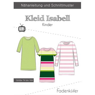 Kleid Isabell für Kinder, Fadenkäfer, Gr. 74-164, Papierschnittmuster