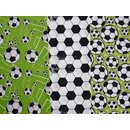 bedruckte Baumwolle mit Fußbällen, grün, Kim, 765603, 130g/m²