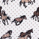 bedruckte Baumwolle mit Pferden, Kim, 778010, 130g/m²