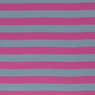 bedruckte Baumwolle mit Blockstreifen, blau/pink, Kim,...