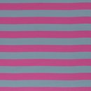bedruckte Baumwolle mit Blockstreifen, blau/pink, Kim,...