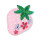 Applikation Erdbeere rosa mit Blumen, 923137