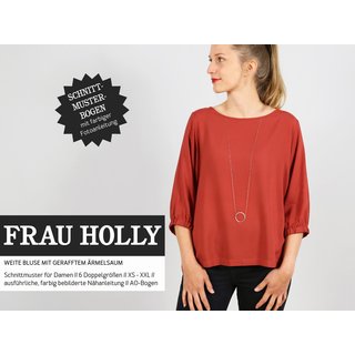 FRAU HOLLY • weite Bluse mit gerafftem Ärmelsaum, Gr. XS-XXL, Studio Schnittreif, PAPIERSCHNITT
