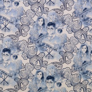Harry Potter Jersey, blau, Lizensstoff, 1341290001, RESTSTÜCK 1,35m