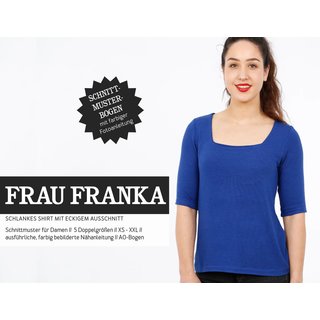 FRAU FRANKA • schlankes Shirt mit eckigem Ausschnitt, Gr. XS-XXL, Studio Schnittreif, PAPIERSCHNITT