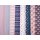 bedruckte Baumwolle mit Streifen, weiß/rosa, Kim, 135010, 130g/m²