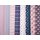 bedruckte Baumwolle mit Streifen, blau/rosa, Kim, 135256, 130g/m²